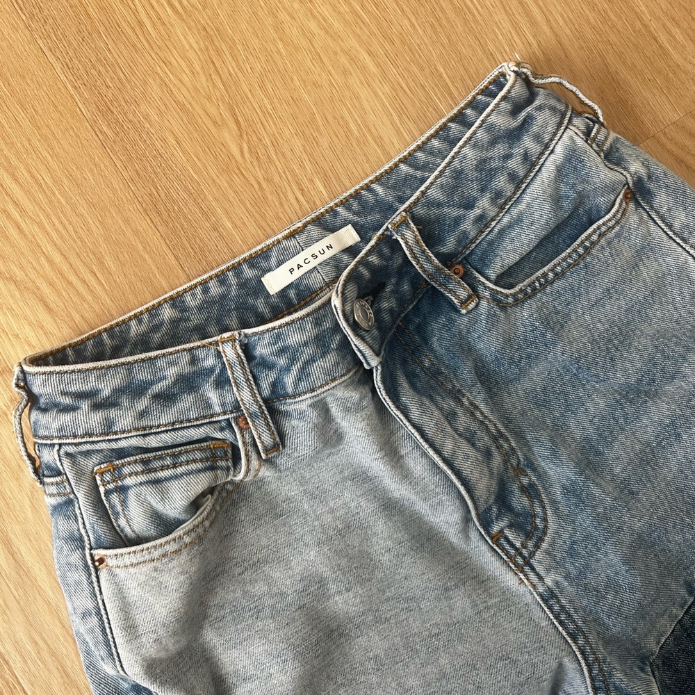 PACSUN Patchwork Denim Mom Jeans - Picture 4 of 7